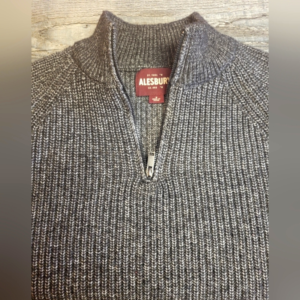Alesbury Gray Knit Sweater Half Zip NWOT